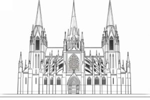 Desenho de Igreja Desenho Colorir Imprimir 081