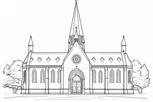 Desenho de Igreja Desenho Colorir Imprimir 082