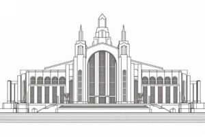 Desenho de Igreja Desenho Colorir Imprimir 084