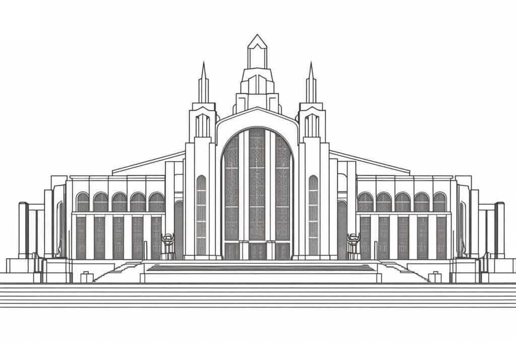 Desenho de Igreja Desenho Colorir Imprimir 084