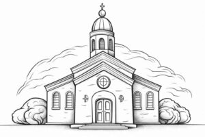 Desenho de Igreja Desenho Colorir Imprimir 086
