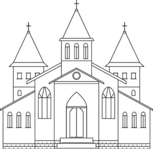 Desenho de Igreja Desenho Colorir Imprimir 092