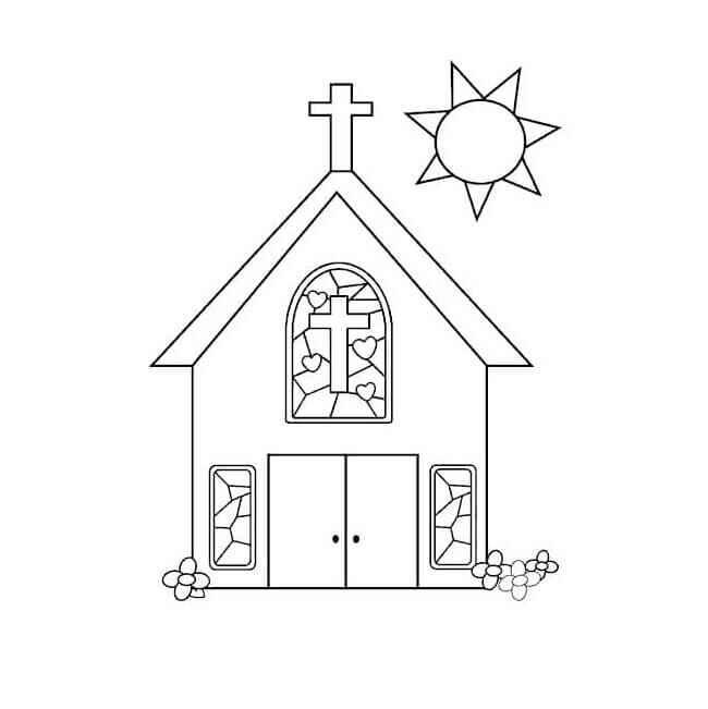 Desenho de Igreja Desenho Colorir Imprimir 103