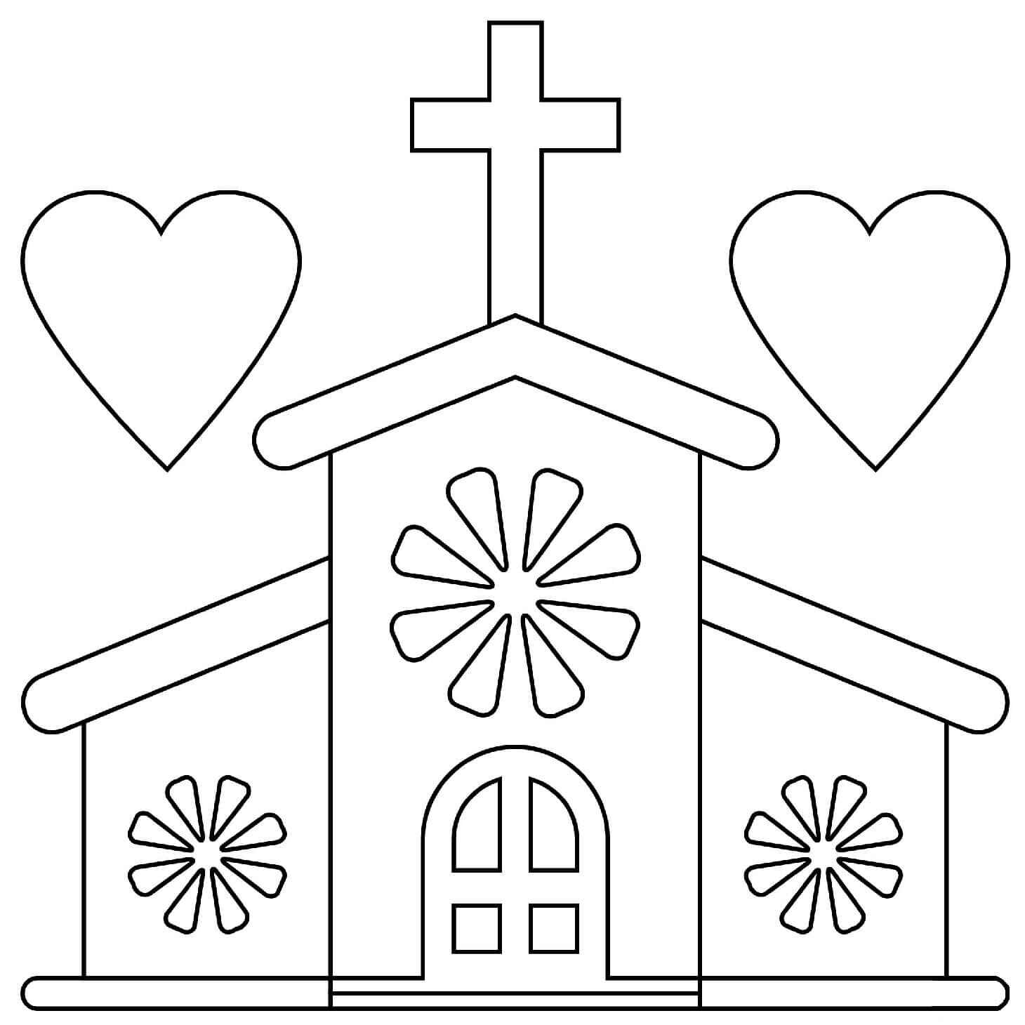 Desenho de Igreja Desenho Colorir Imprimir 105