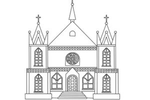 Desenho de Igreja Desenho Colorir Imprimir 107
