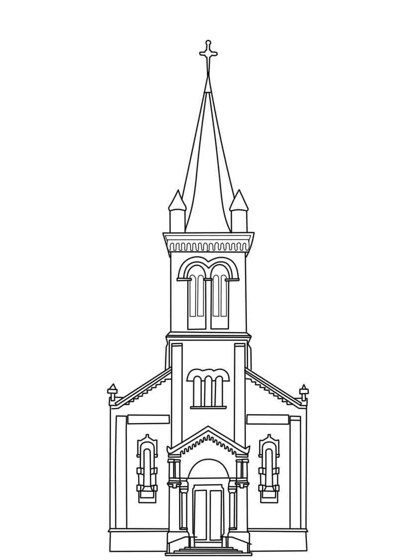 Desenho de Igreja Desenho Colorir Imprimir 109