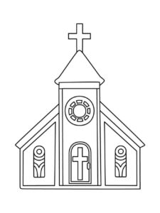 Desenho de Igrejas Desenho Colorir Imprimir 01