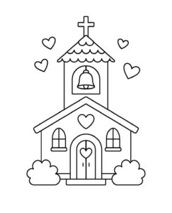 Desenho de Igrejas Desenho Colorir Imprimir 07