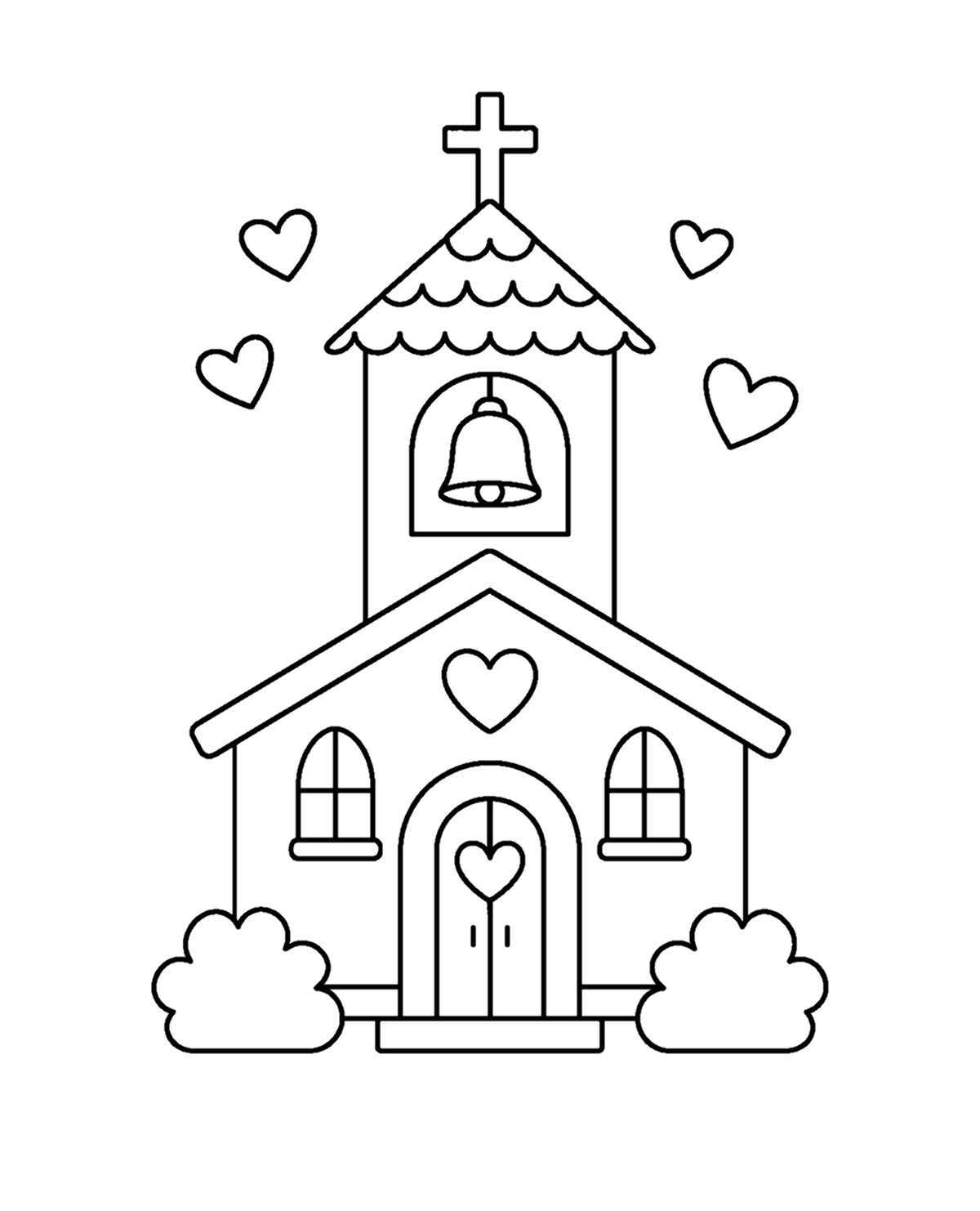 Desenho de Igrejas Desenho Colorir Imprimir 07