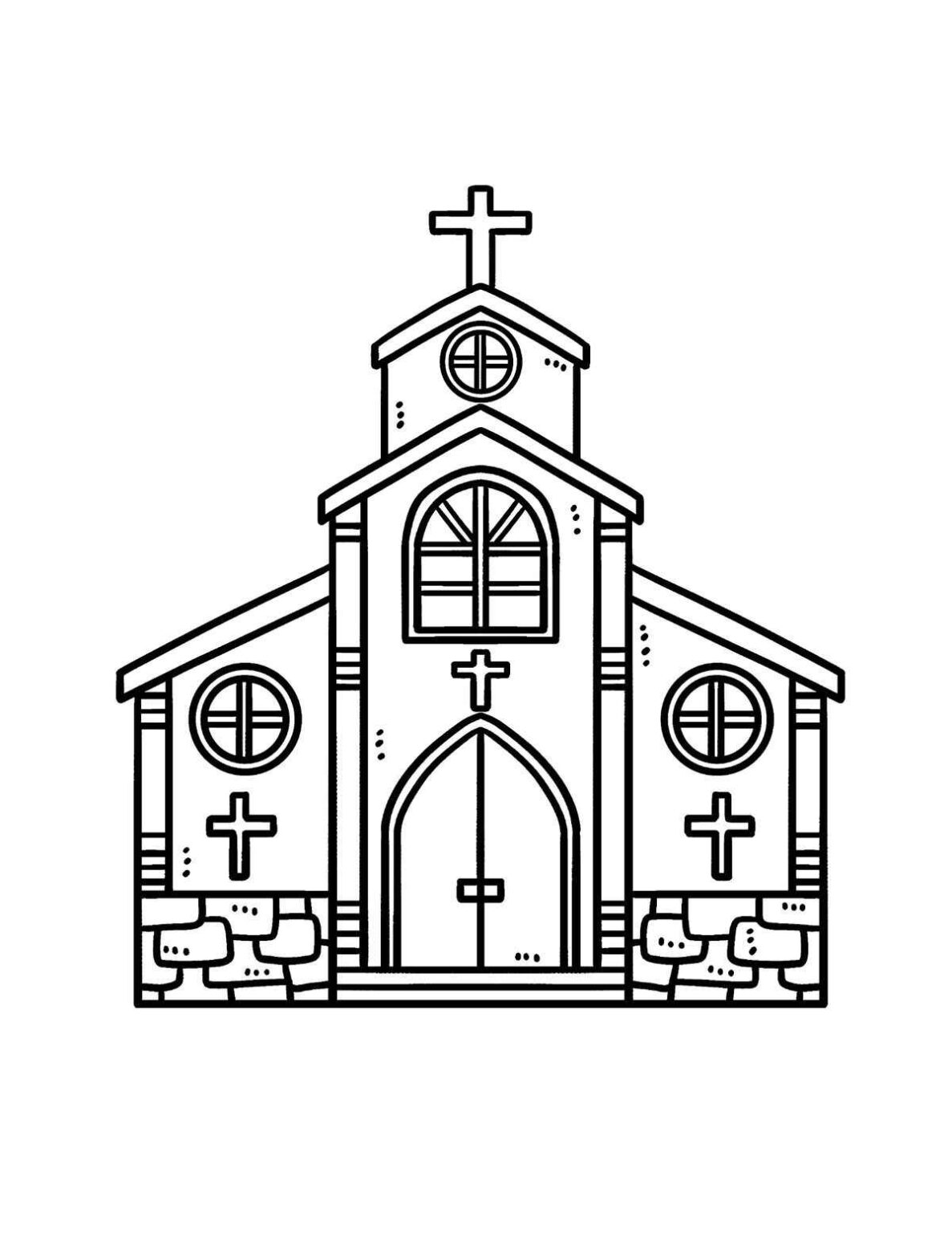 Desenhos de Igreja para Imprimir e Colorir