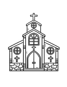Desenho de Igrejas Desenho Colorir Imprimir 08