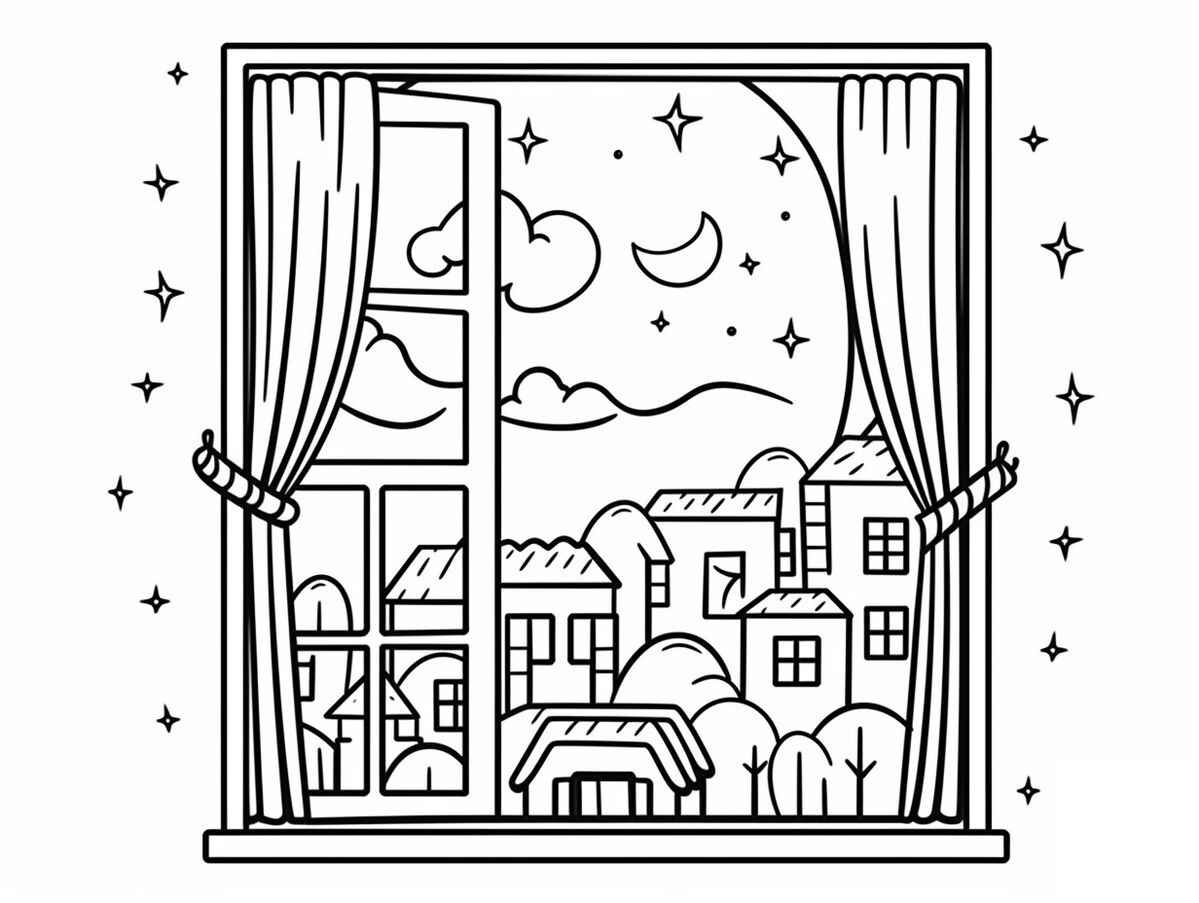 Desenho de Janela Desenho Colorir Imprimir 06