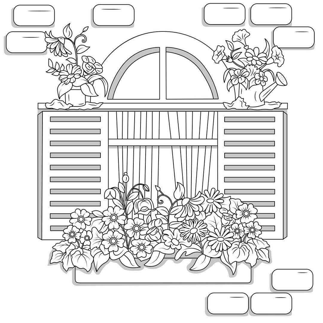 Desenho de Janela Desenho Colorir Imprimir 09