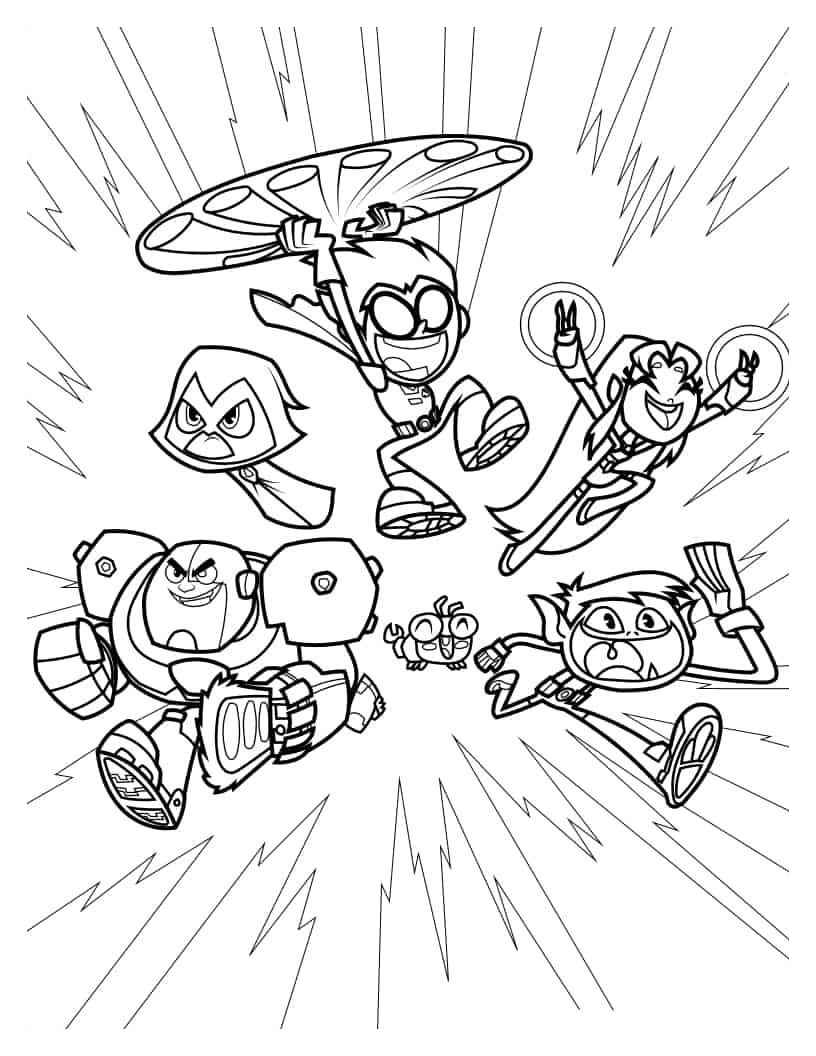 Desenho de Jovens Titas Desenho Colorir Imprimir 09