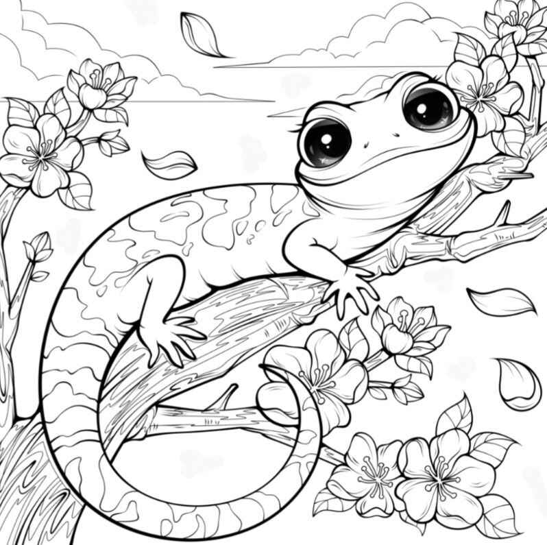 Desenho de Lagartixa Desenho Colorir Imprimir 22