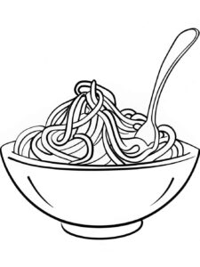 Desenho de Macarrao Desenho Colorir Imprimir 03