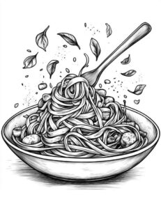Desenho de Macarrao Desenho Colorir Imprimir 04