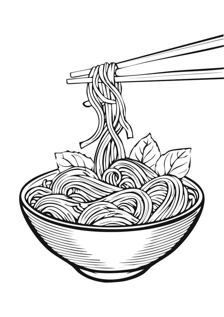 Desenho de Macarrao Desenho Colorir Imprimir 06