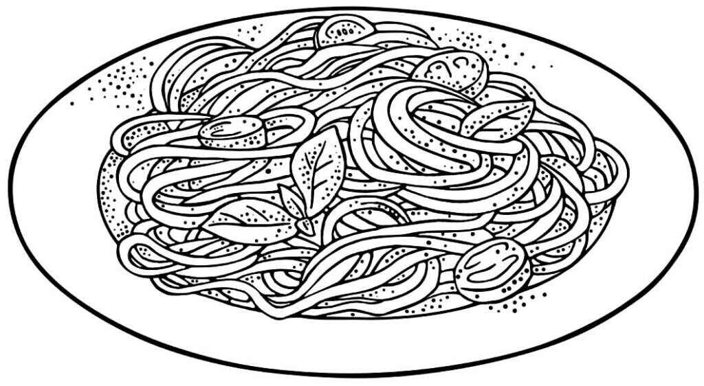 Desenho de Macarrao Desenho Colorir Imprimir 18
