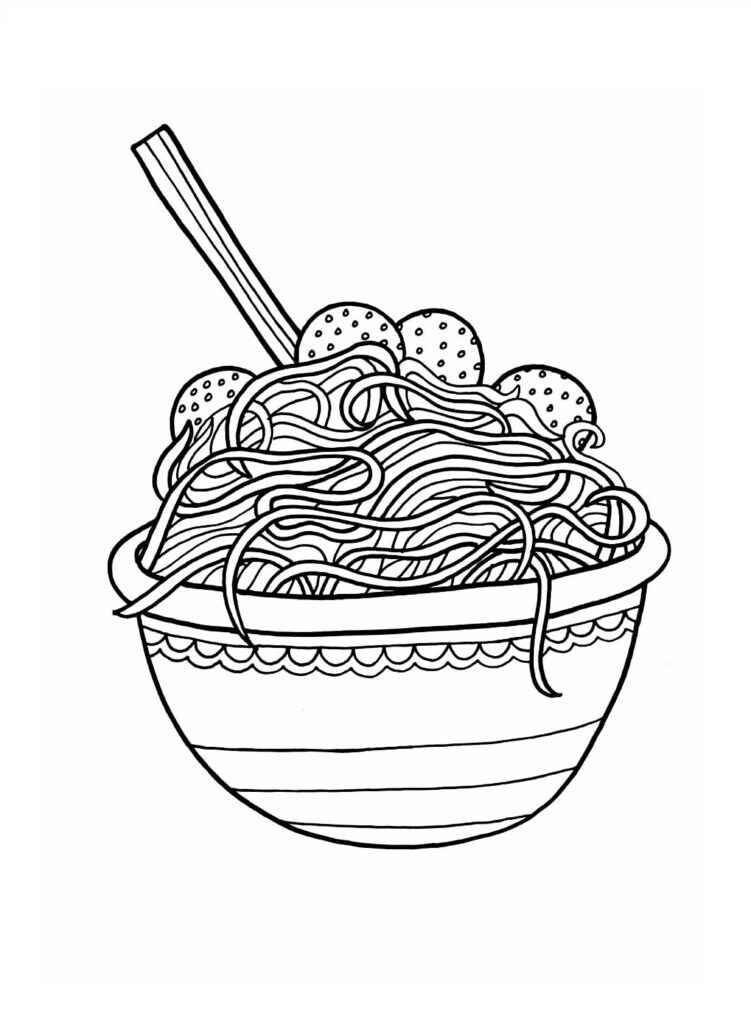 Desenho de Macarrao Desenho Colorir Imprimir 35