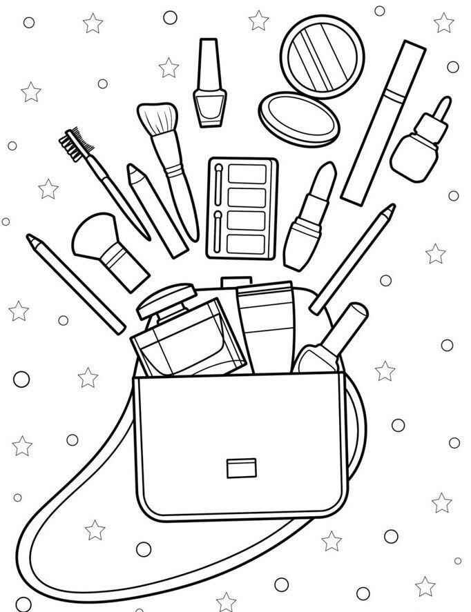 Desenho de Maquiagem Desenho Colorir Imprimir 01