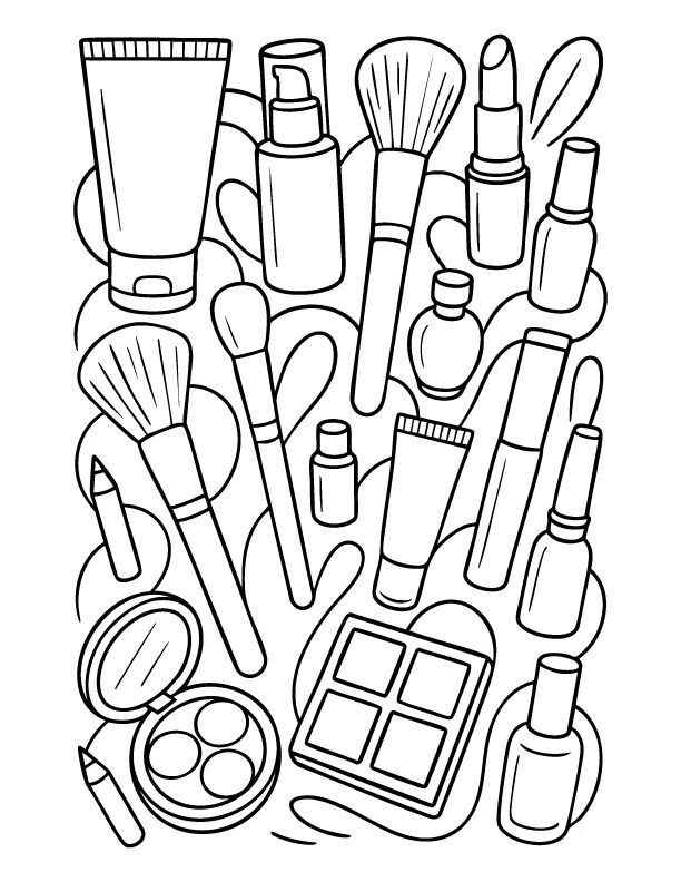 Desenho de Maquiagem Desenho Colorir Imprimir 03