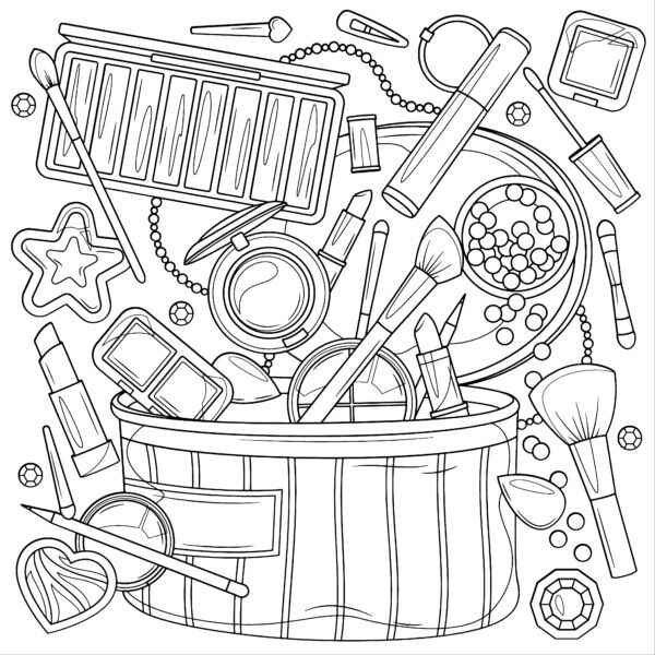 Desenho de Maquiagem Desenho Colorir Imprimir 07