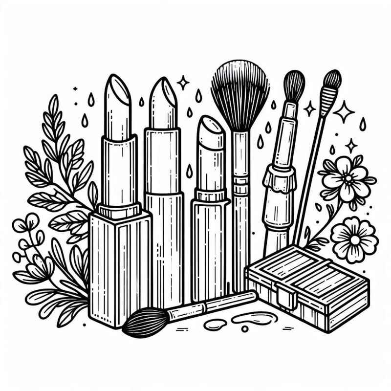 Desenho de Maquiagem Desenho Colorir Imprimir 13