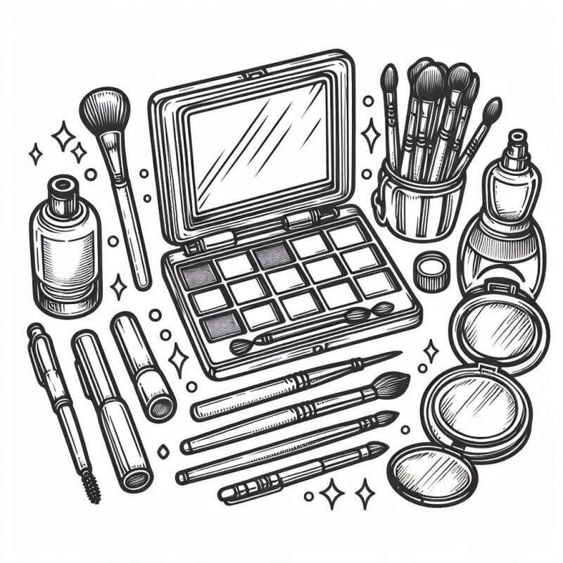 Desenho de Maquiagem Desenho Colorir Imprimir 19