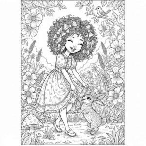 Desenho de Menina Bonita Do Laço De Fita Desenho Colorir Imprimir 08