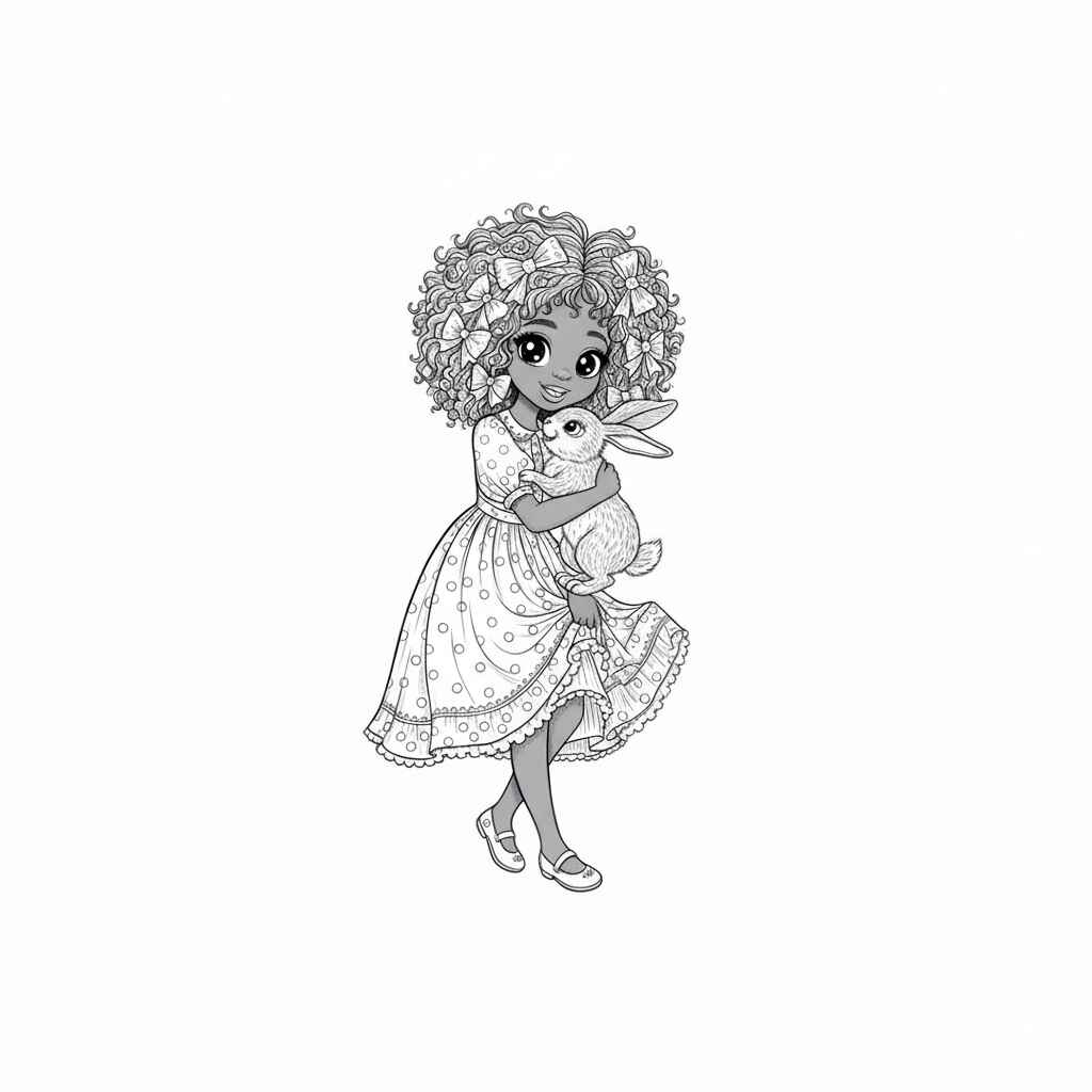 Desenho de Menina Bonita Do Laço De Fita Desenho Colorir Imprimir 10