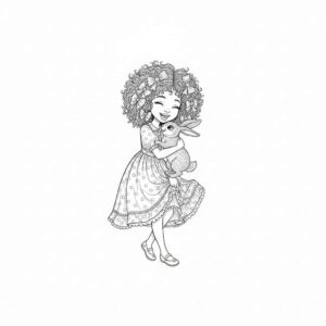 Desenho de Menina Bonita Do Laço De Fita Desenho Colorir Imprimir 12