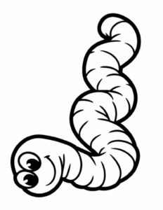 Desenho de Minhoca Desenho Colorir Imprimir 01
