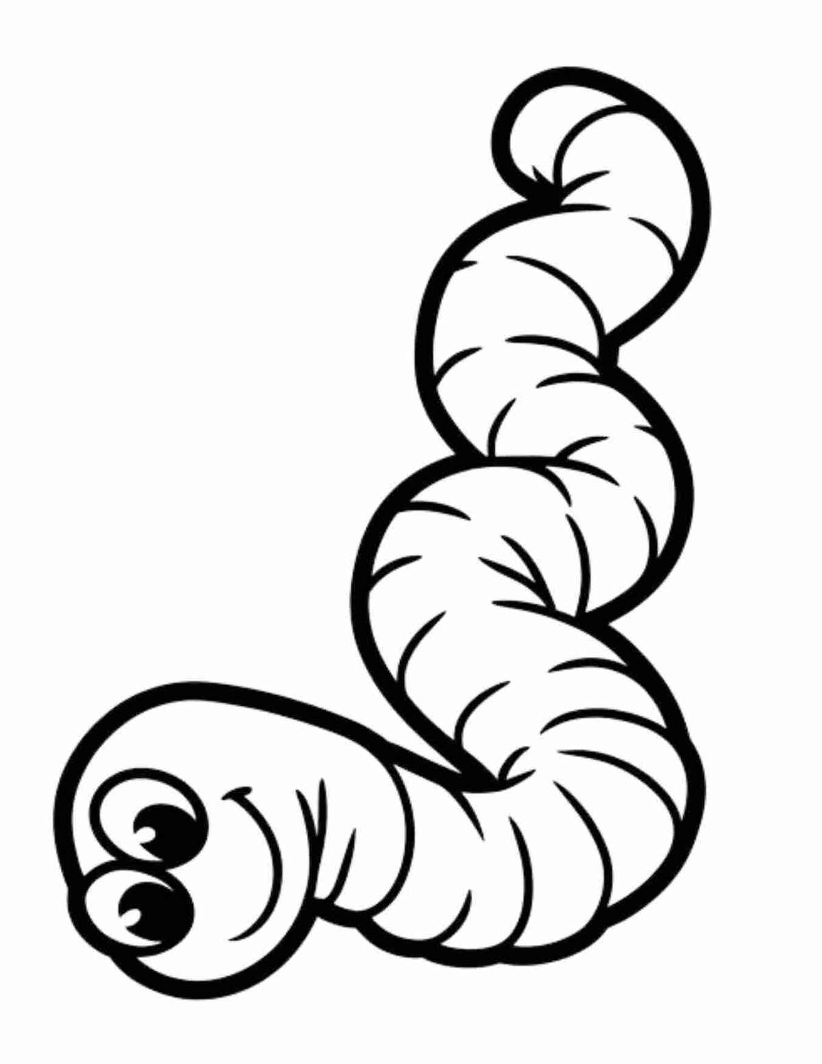 Desenho de Minhoca Desenho Colorir Imprimir 01