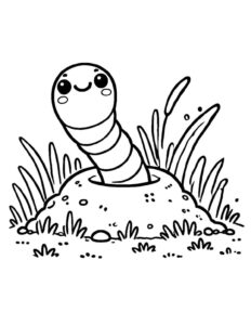 Desenho de Minhoca Desenho Colorir Imprimir 13