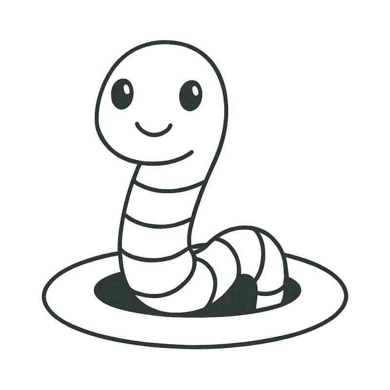 Desenho de Minhoca Desenho Colorir Imprimir 23