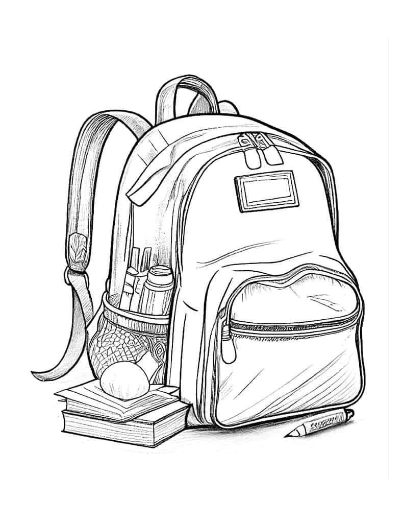 Desenho de Mochila Desenho Colorir Imprimir 01