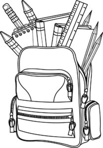 Desenho de Mochila Desenho Colorir Imprimir 03
