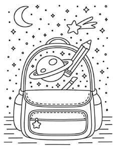 Desenho de Mochila Desenho Colorir Imprimir 11