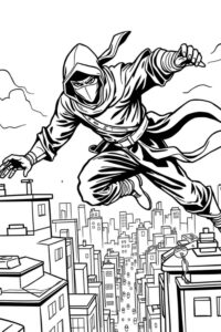 Desenho de Ninja Desenho Colorir Imprimir 01