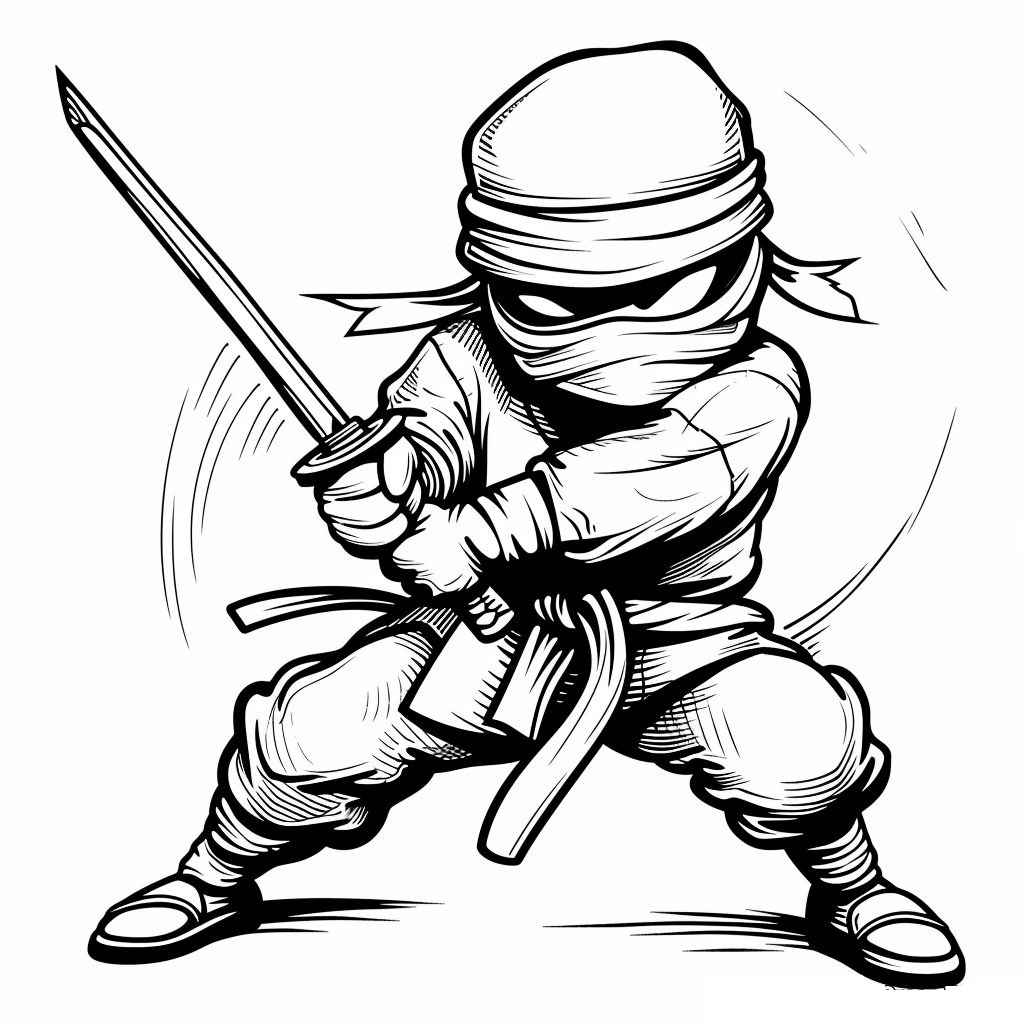 Desenho de Ninja Desenho Colorir Imprimir 04