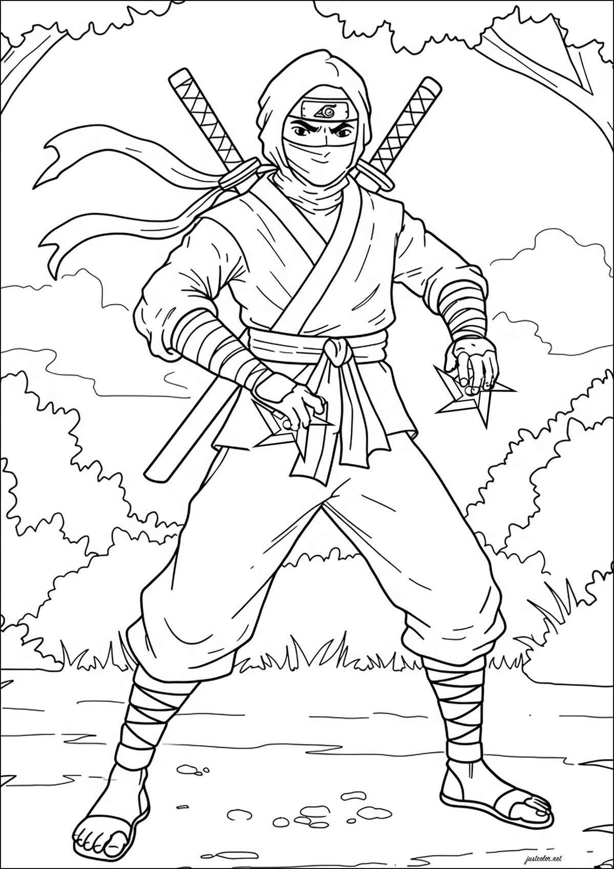 Desenho de Ninja Desenho Colorir Imprimir 05