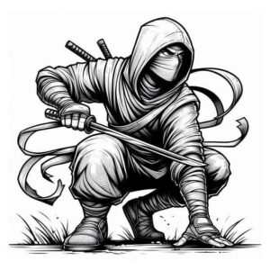 Desenho de Ninja Desenho Colorir Imprimir 14