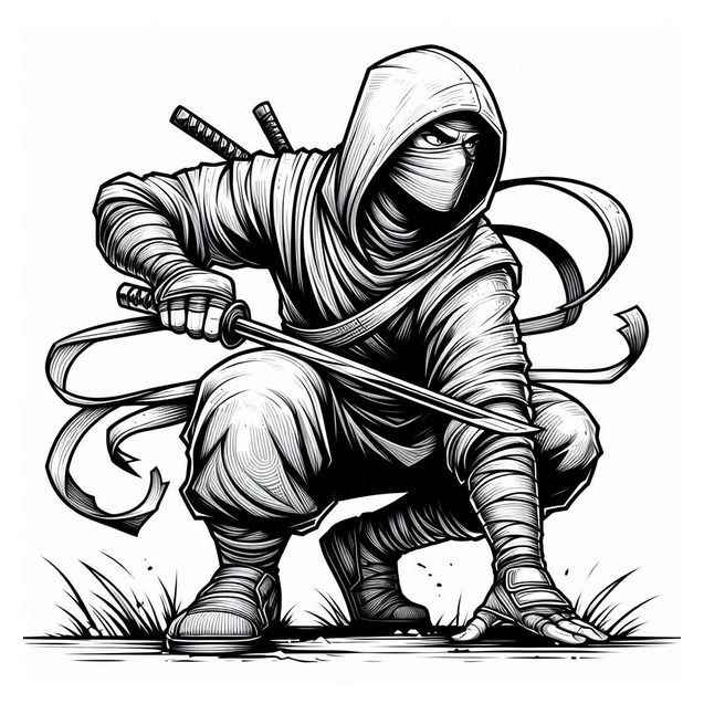 Desenho de Ninja Desenho Colorir Imprimir 14