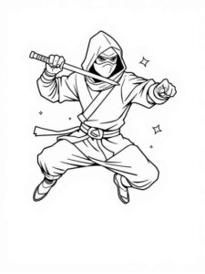 Desenho de Ninja Desenho Colorir Imprimir 19