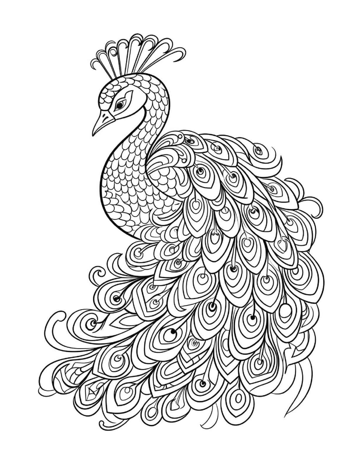 Desenho de Pavão Desenho Colorir Imprimir 02