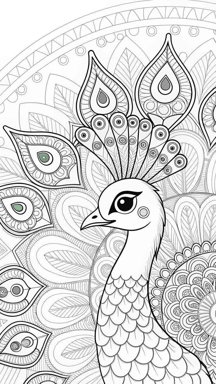 Desenho de Pavão Desenho Colorir Imprimir 03