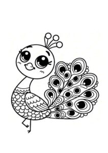 Desenho de Pavão Desenho Colorir Imprimir 04