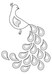 Desenho de Pavão Desenho Colorir Imprimir 07