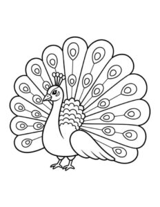 Desenho de Pavão Desenho Colorir Imprimir 08